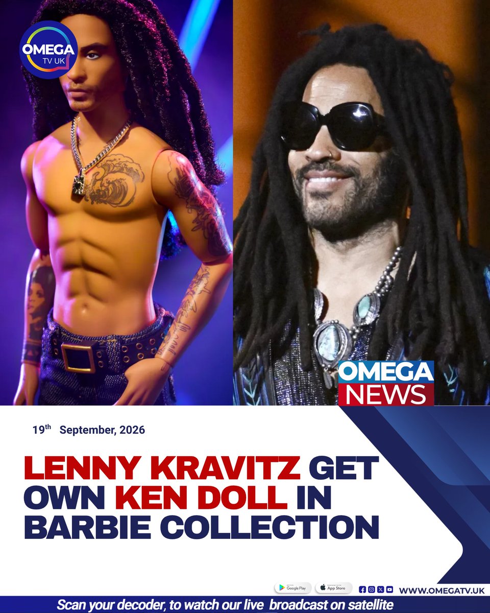 OmegaTVUK's tweet photo. Lenny Kravitz gets his own Ken doll as Barbie’s Kenbassadors Collection celebrates the rock star’s music, fashion and creative influence.
#LennyKravitz #Barbie #KenDoll https://t.co/M16VjOGvQZ