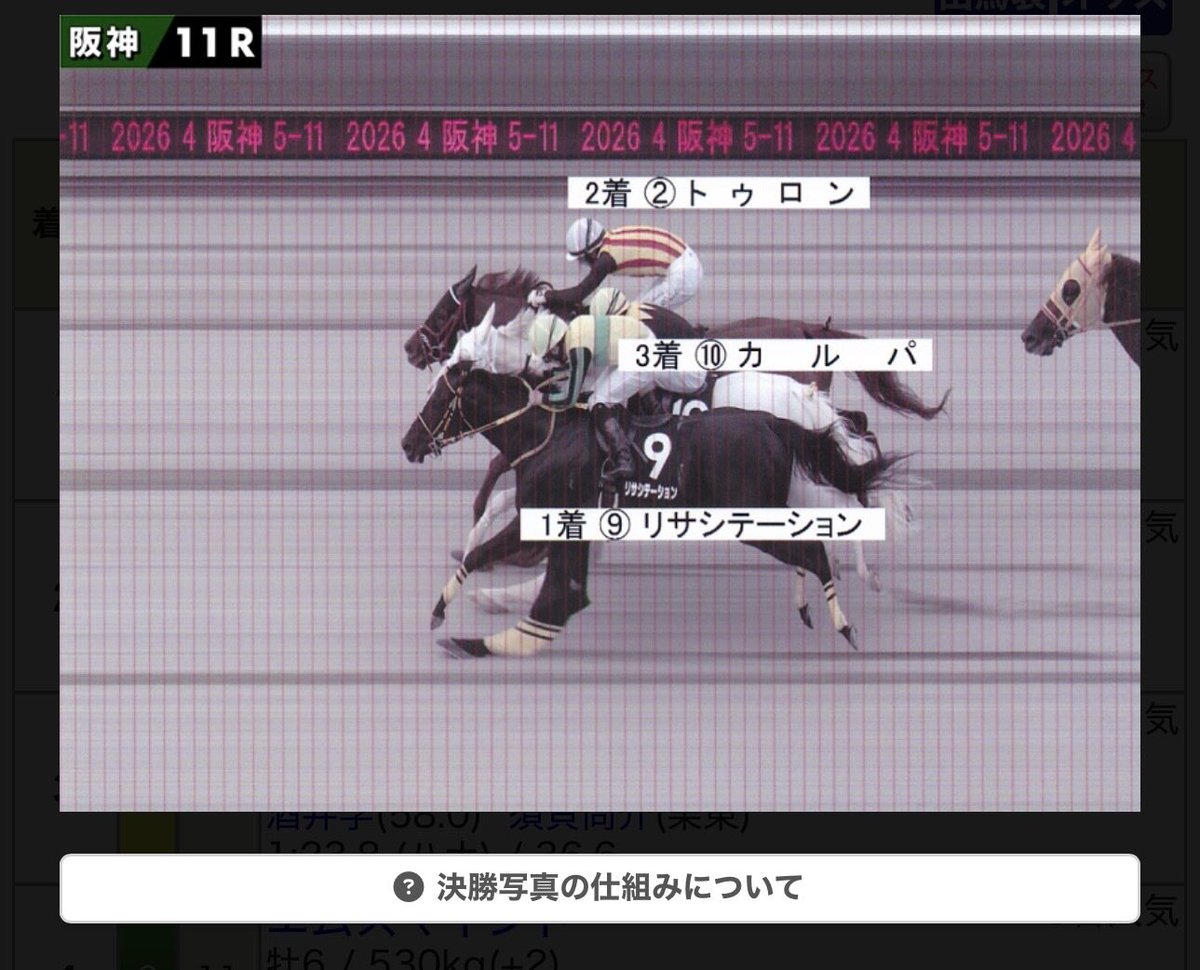 maijifarm's tweet photo. 阪神11R大阪杯に出走した リサシテーション が、見事に勝利を掴んでくれました！
写真判定が出るまでハラハラしました笑
しっかり脚を溜めて、直線で鋭く刺す！リサシテーションらしい走りを見せてくれました🏇
今後も応援よろしくお願い致します🙏

#明治牧場
#リサシテーション https://t.co/YJnSFoYmqv