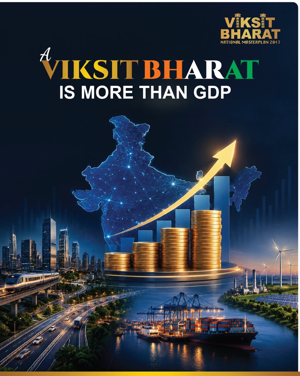 ViksitB_EODB's tweet photo. The vision of Viksit Bharat looks at development as a broader transformation, one that creates progress across sectors while improving the way society lives, works &amp; grows.
#ViksitBharat #EconomicGrowth #Development #Governance #Infrastructure #Technology #QualityOfLife #India https://t.co/VhGcRiqRs1