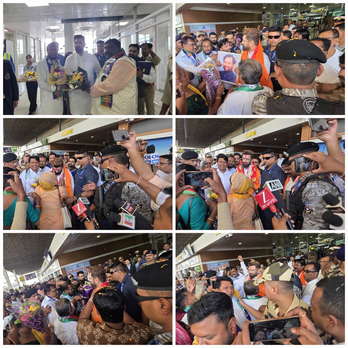 LJP4India's tweet photo. आज पश्चिम बंगाल के बागडोगरा हवाई अड्डे पर पार्टी के पदाधिकारियों द्वारा राष्ट्रीय अध्यक्ष सह केंद्रीय मंत्री आदरणीय श्री @iChiragPaswan जी का भव्य स्वागत किया गया। https://t.co/ICnFziBz2O