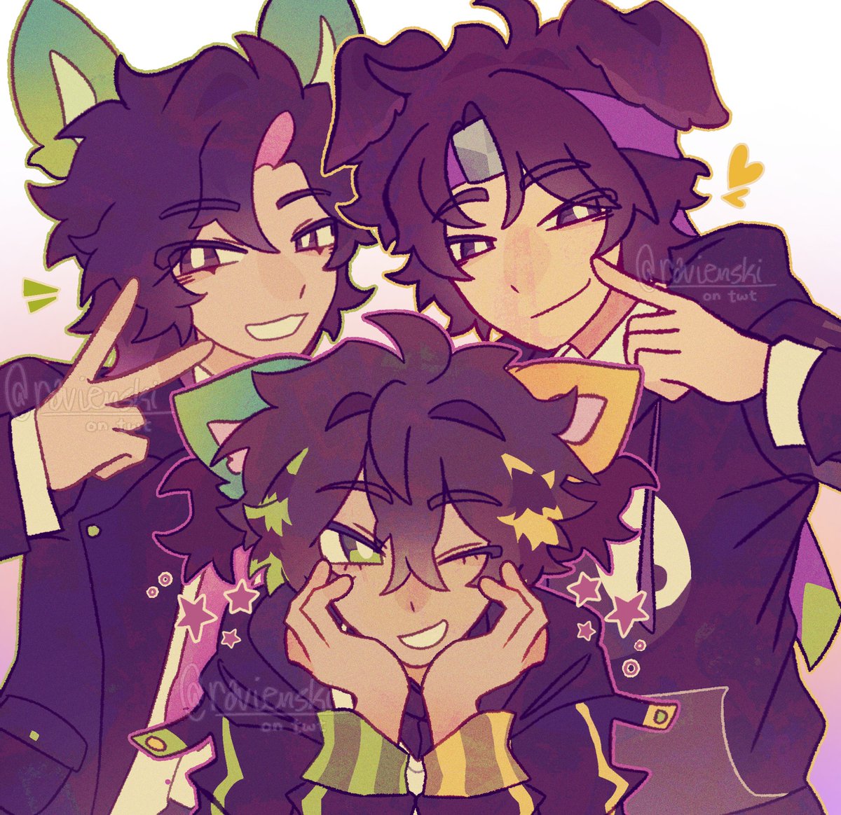 ravienski's tweet photo. this req has been rotting in my sp for months now LOL go my #debunktrio

#wifiesfanart #wato1876fanart #kenadianfanart https://t.co/wkzfGR3UyK