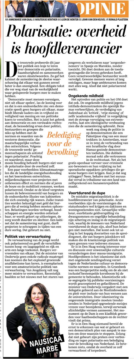 rkemp59's tweet photo. Polarisatie: de overheid is hoofdleverancier 🎯

Van klimaatmaatregelen tot migratie. Van de ongekende mildheid jegens Hamas-verheerlijkers tot het ontwrichten van het boerenleven 

@nausicaamarbe somt ze allemaal op in deze geweldige column 👇 https://t.co/lFQD28ydwY