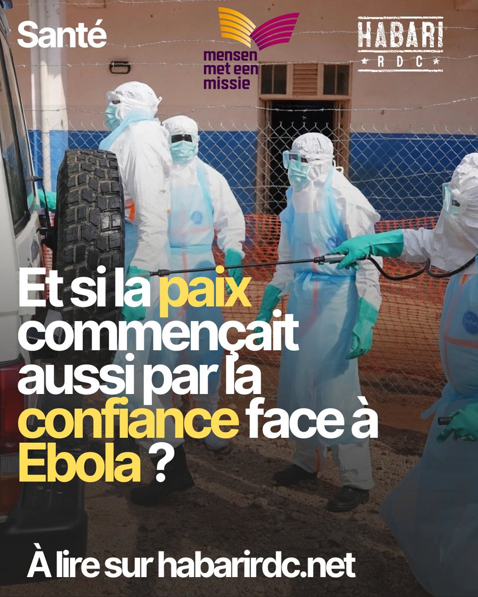 habariRDC's tweet photo. La 17e épidémie d’Ebola en République démocratique du Congo survient dans un contexte sécuritaire instable qui favorise la méfiance et la propagation de fausses informations. À Butembo et Beni, dans la province du Nord-Kivu, à l’est du pays, les habitants restent profondément marqués par l’épidémie de 2018-2020. Les deuils à la suite de la perte de proches, le manque d’information et les restrictions autour des visites aux malades ont érodé la confiance envers la réponse médicale.

Dans ce contexte, combattre Ebola ne consiste donc pas seulement à combattre un virus. Il faut aussi faire face aux rumeurs et à la méfiance qui peuvent opposer les communautés aux personnes venues les soigner.

Lisez l'article ici : https://t.co/Rj94LuICDl
#Peaceday #KimiaRDC