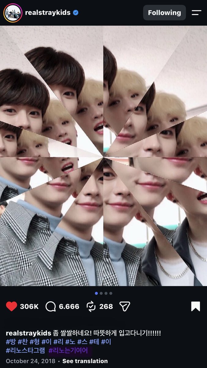 325minchan's tweet photo. just saw a tweet about minho always pushing his own cutie agenda and yeah he absolutely has, but chan was actually the one who started #linoiscute (#linoiscutehehe in the version he used) in case anyone didn’t know or that matters to anyone https://t.co/n2LLrgAPT9