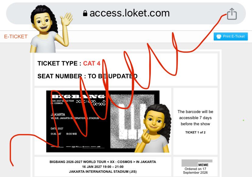 niameme's tweet photo. WTS/WANT TO SELL

2 tiket CAT 4 BIGBANG JAKARTA 
[Membership presale]

✅ Tiket atas namaku sendiri
✅ No scam, trusted
✅ Serious buyers only
✅ Boleh beli 1 tiket

❌ Original price
❌ Nego

Rts: Udah dapet cat prioritas di indosat presale

💌 DM https://t.co/L6U0Ji6YA6