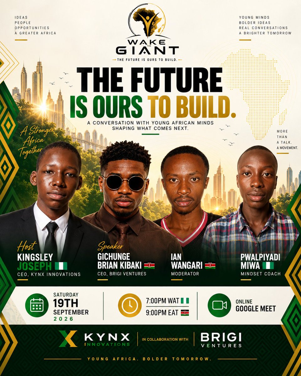Kingsley_kynx's tweet photo. it's today 🎉
 Wake the giant. starts 7pm WAT and 9pm EAT https://t.co/TOwtGf5AKz https://t.co/gNhAWe6zhZ