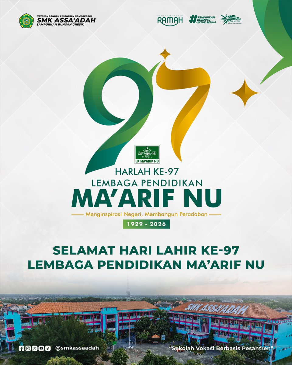 SMK_Assaadah's tweet photo. [ HARLAH KE-97 LP MA'ARIF NU ] https://t.co/2TlyjGOYHM
