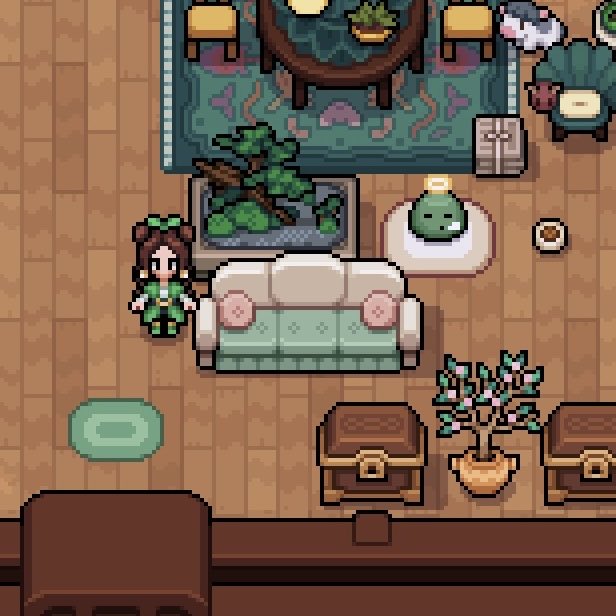 GuidingPixelss's tweet photo. They FINALLY added a second sofa 🥹🍃 #FieldsofMistria https://t.co/5bTKxvKCzE