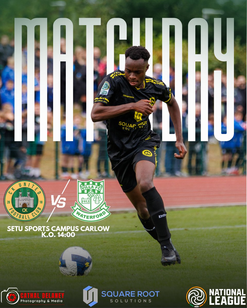 CKUFirstTeam's tweet photo. ⚽ IT’S MATCHDAY! 🟢🟡

The wait is over — CK United are back in action today! 💚💛

🏟️ SETU Carlow South Sports Campus
🆚 Villa FC
⏰ Kick-off: 2:00PM
🎟️ MATCHDAY REMINDER: Tickets are available online 

#CKUnited | #IdentifyDevelopInspire | #CKisOurDNA https://t.co/Bwyxc8TjBB
