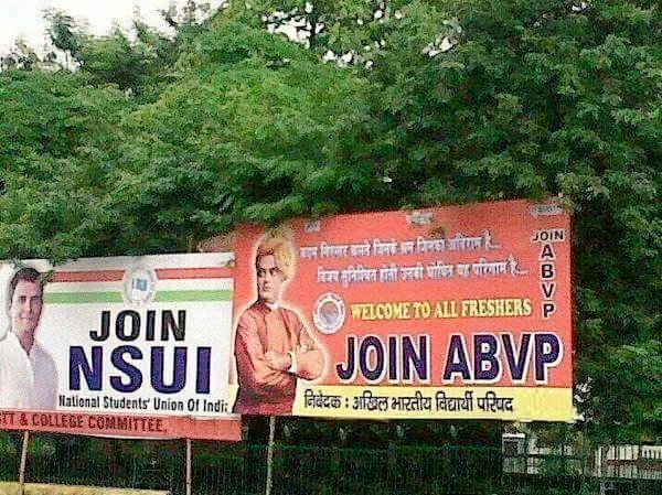 rishibagree's tweet photo. ABVP has a Role Model 
NSUI has an LoL Model https://t.co/blqB85jFBH