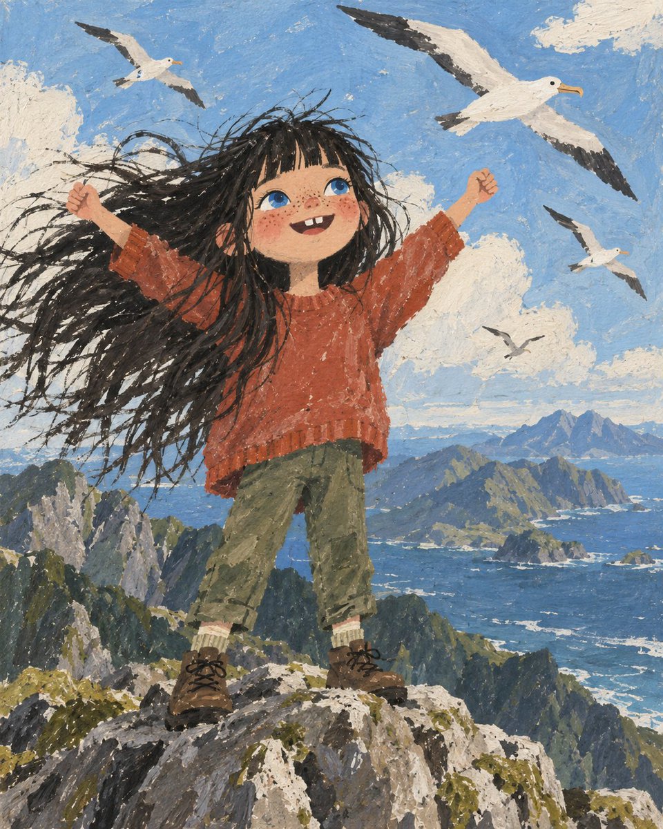 xkaoru27's tweet photo. standing on top of a mountain, the wind in my hair! i'm gonna go wherever I wanna go, there's magic everywhere! #AIart #AIArtistCommunity #kaorukanna https://t.co/k0gKt3vdG8