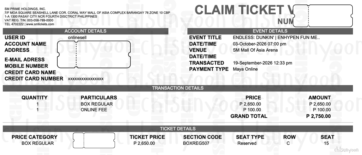 chlsunyoon's tweet photo. #salamatseokhoon for securing my ticket for enhypen's dunkin funmeet! nawawalan na ako ng pagasa kanina kasi ang taas ng qn ko pero buti na lang huhu! i had a very smooth transaction and experience. wd definitely avail again :3! yay see u enhypen!! https://t.co/xPvyxY1IUH