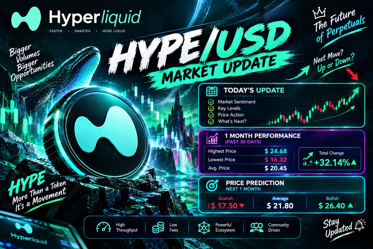 Crypto_King986's tweet photo. ⚡ HYPE/USD Market Update 📊🔥

Hyperliquid is in focus with a fresh look at current market structure, key levels, 30-day performance, and potential price ranges for the coming month. 🌊📈📉

#HYPE #Hyperliquid #HYPEUSD #Crypto #CryptoUpdate #DeFi #Perpetuals #Altcoins #Trading #Blockchain ⚡💎
