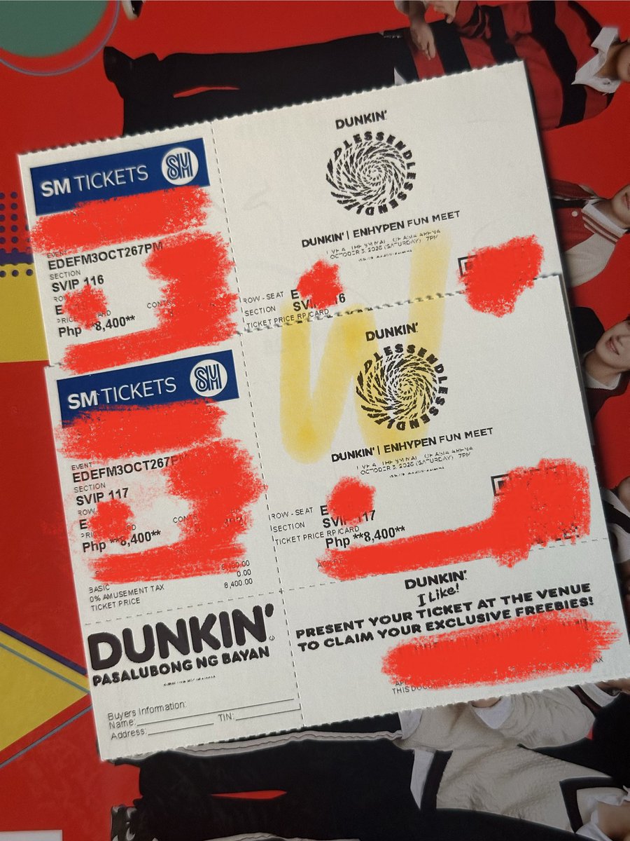 proxywoopy's tweet photo. 𑣲⋆ wts / lfb / ph / for sale / selling

ִֶָ🪽་༘  endless dunkin enhypen funmeet

— svip a right / 116 / 117 

tags: moa arena fun meet fanmeet fan meet ph philippines ticket tix

dm for complete details or offers!

#DunkinPH_ENDLESS #ENDLESSFunMeet #ENHYPEN https://t.co/zRyH9DJ7rr