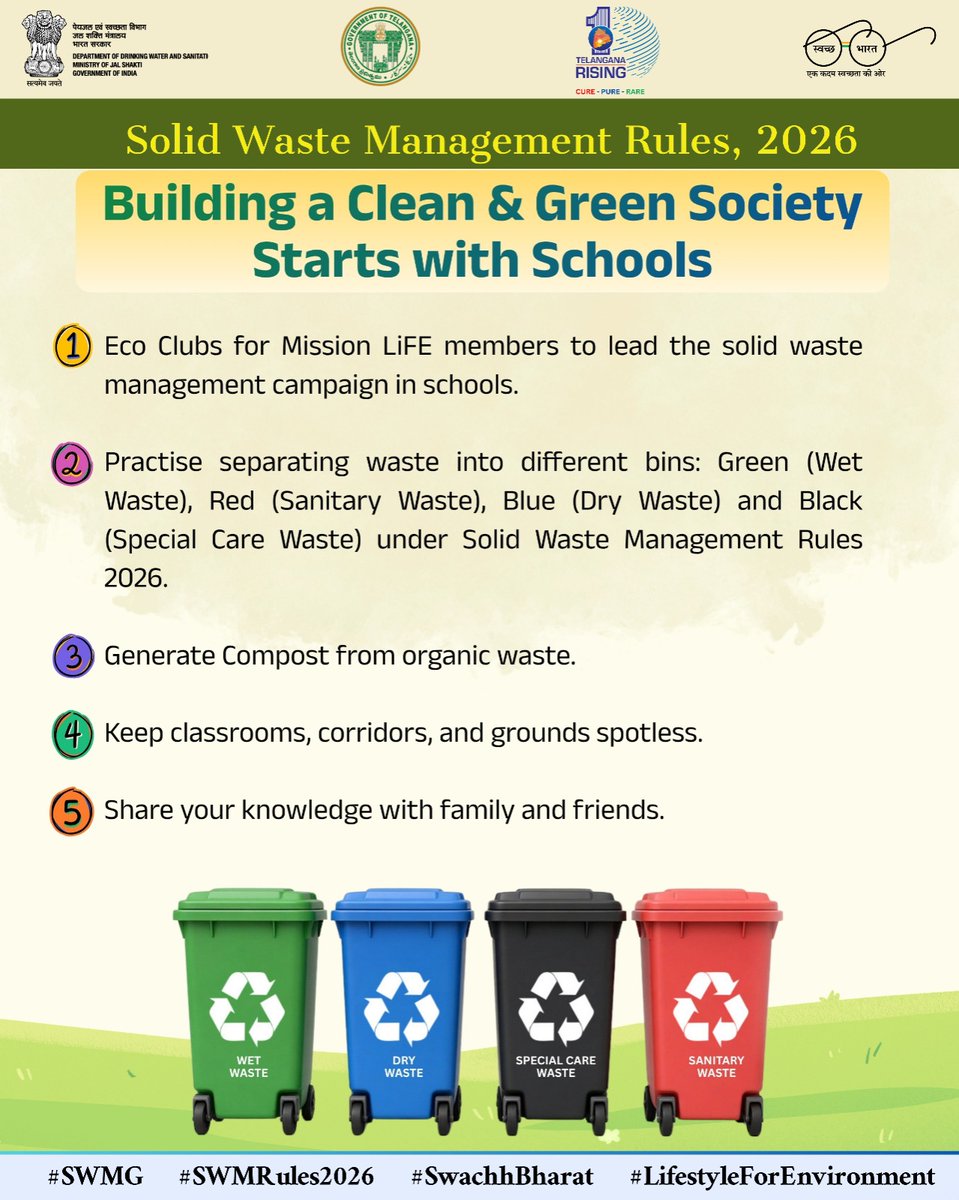 sbmmedak's tweet photo. #SBMG #SWMRules2026 #LifeStyleForEnvironment #MissionLiFE #SBMG #JJM #SWMRules2026 #WED2026 #swachbharath @MoJSMOIndia
@jaljeevan

@MoRD_GoI

@TSSBMG

@Collector_MDK

@OfficeMedak

@ACLB_Medak https://t.co/oysEQhWArS