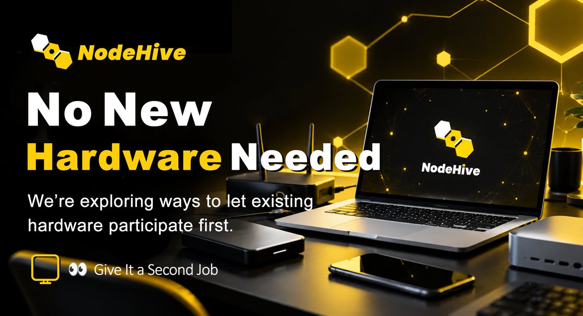 NodeHive_X's tweet photo. Not every DePIN network needs another expensive machine.
We’re exploring ways to let existing hardware participate first.
If there’s a device sitting unused on your desk, maybe it deserves a second job. 👀
#NodeHive #DePIN #EdgeComputing #Web3Infra https://t.co/Z6VI2hnDtj