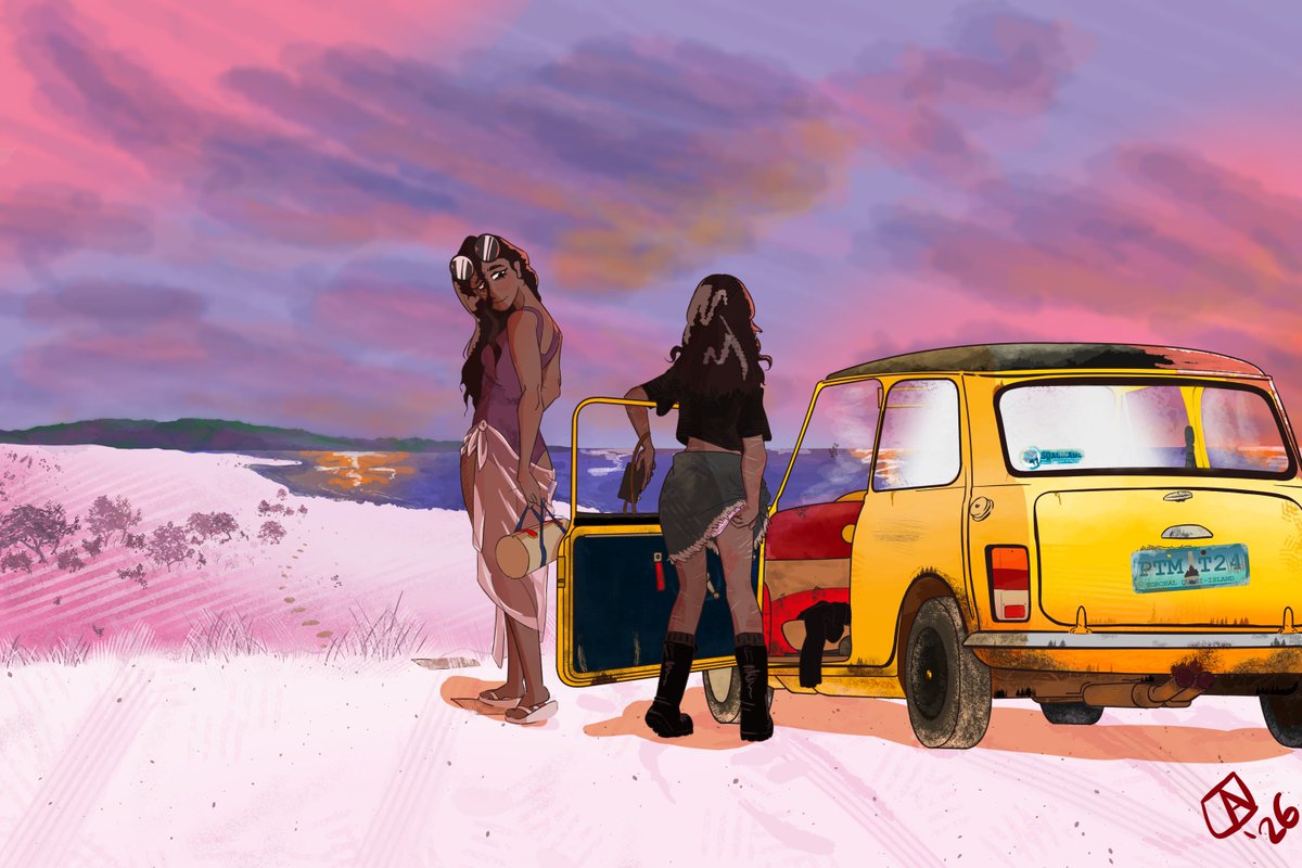 SheepishlyLav's tweet photo. Cancer and Maiolica take a trip to the beach~ #moneyforgirls https://t.co/19DbbqYhp4