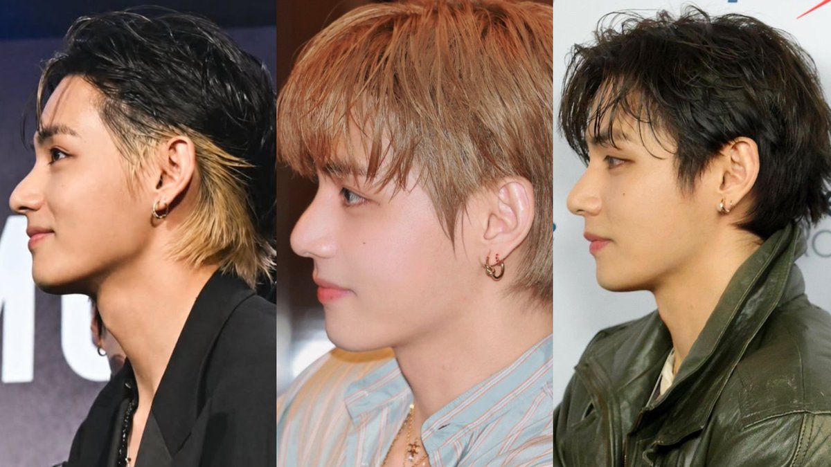 Iam_kths_'s tweet photo. TAEHYUNG IN A SINGLE YEAR 

HALF BLONDE.          BLONDE.          BLACK. https://t.co/j5BE0QjaLf