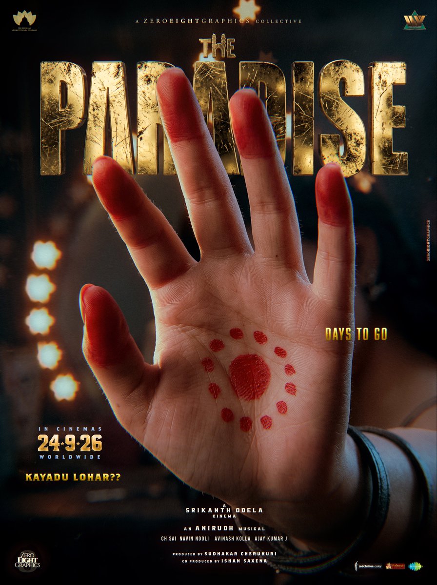 Zero8Graphics's tweet photo. Dhishti antha povaale 🧿💥

@Zero8Graphics presents the countdown posters for the anticipated #TheParadise @TheParadiseOffl 

5 days to go for Jadal’s Rampage @NameisNani anna 🤩 #JADAL ZAMANA SHURU!!! 🔥 #JadalZamanaFromSep24 #Nani @ChennaiNaniFC https://t.co/MTweHit2Nr
