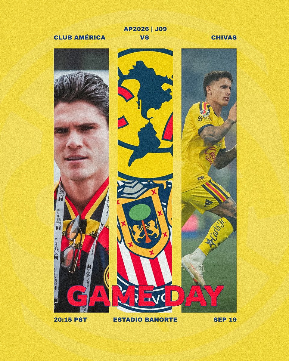 AguilaZonePod's tweet photo. GAME DAY /// @LigaBBVAMX - J09

🆚 @Chivas 
⏰ 8:15 PM PST
📺 @TUDNUSA 
🏟️ @EstadioBanorte 
#ElClásicoDeMéxico https://t.co/Azvte9sr0l
