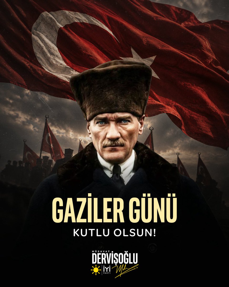 MDervisogluTR's tweet photo. Gazilik, vatan uğruna verilen mücadelenin ve gösterilen fedakârlığın onurlu bir hatırasıdır.

Vatan uğruna canını ortaya koyan, bayrağımız için bedel ödeyen kahraman gazilerimizi minnetle anıyorum.

Başta Gazi Mustafa Kemal Atatürk olmak üzere, ebediyete irtihal eden tüm gazilerimize Allah’tan rahmet; hayatta olan gazilerimize sağlık ve huzur diliyorum.

Gaziler Günü kutlu olsun.