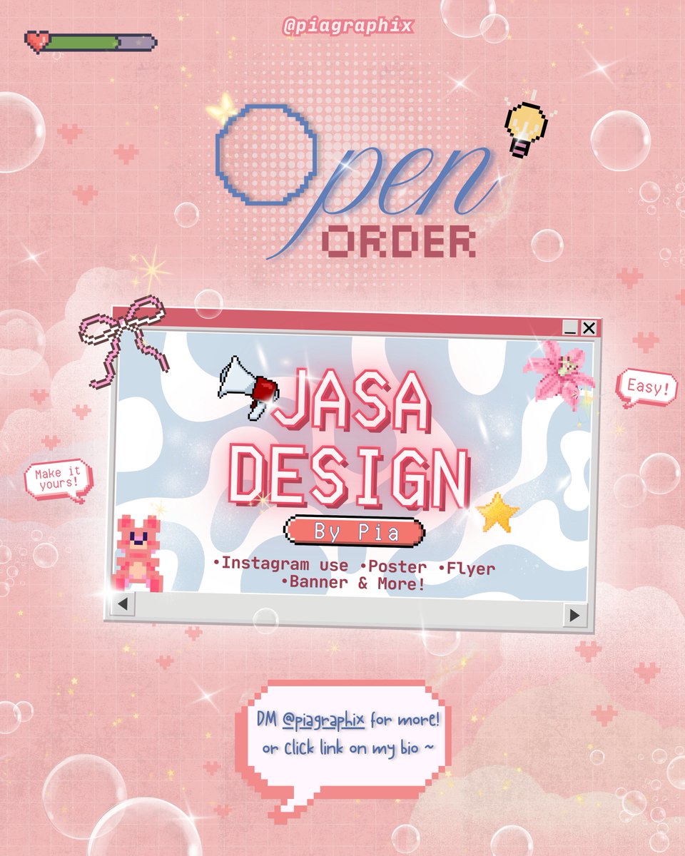 piagraphix's tweet photo. hii guyss! ak open order jasa design niyy, barangkali ada yang tertarik. kebetulan ak ada background pengalaman sebagai pdd di organisasi selama 1 tahun di sma jadi Insya Allah bukan designer yang asal-asalan yaahh. let's check it out😋✌🏻✨
#zonauang #zonaba #jasaedit #jasadesign https://t.co/pSI3vaOcHd