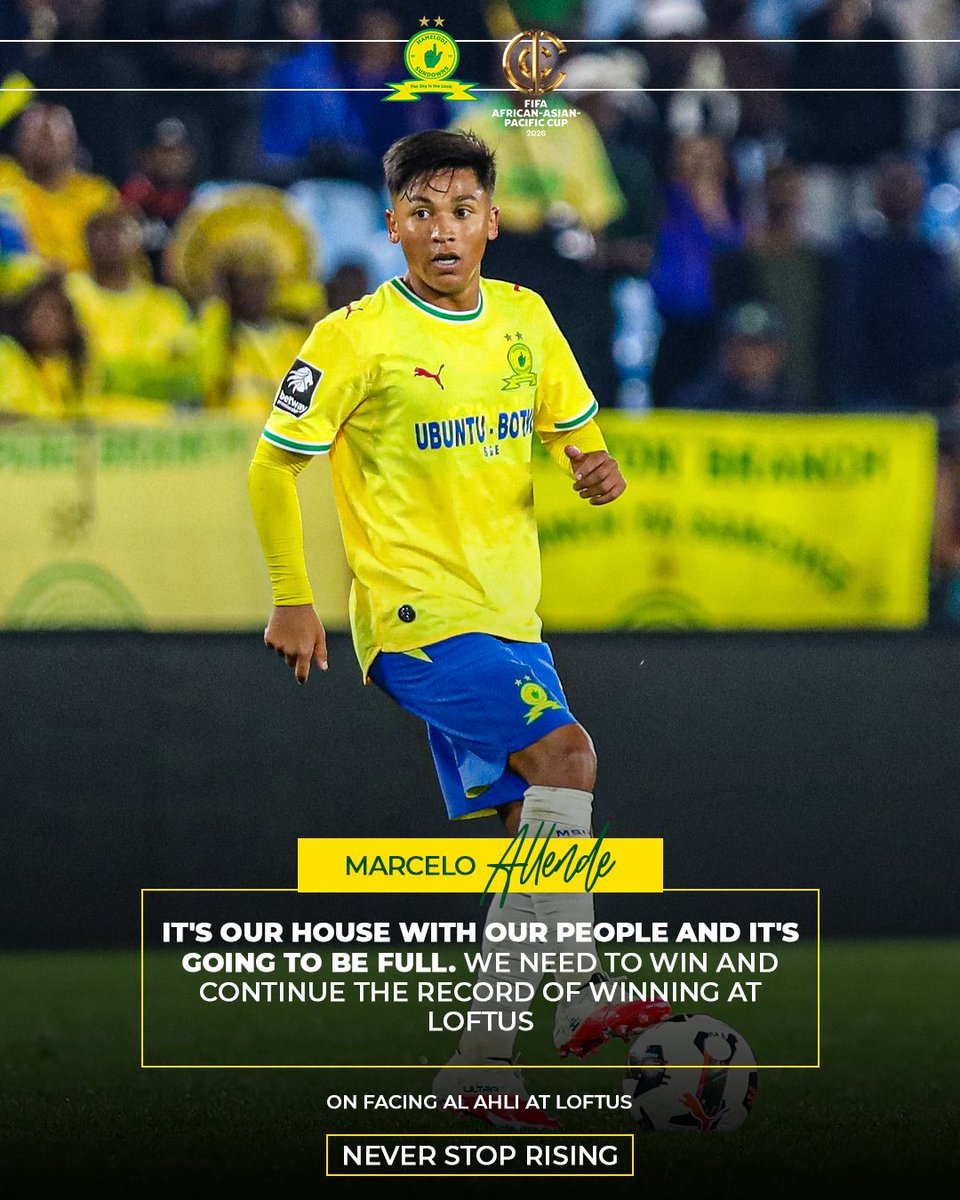 Masandawana's tweet photo. Marcelo Allende shares his thoughts ahead of the Clash of the Continents 🗣️

#Sundowns #FIFAIntercontinentalCup #NeverStopRising https://t.co/FZXsYEA1QT