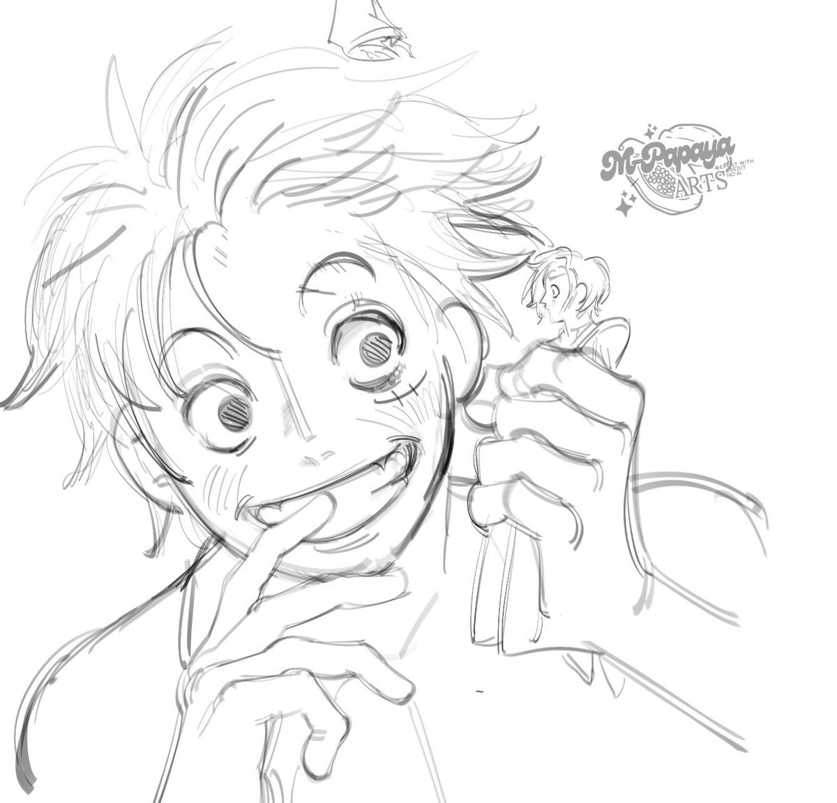 MpapayaArts's tweet photo. WIP-
To kick off my allsan journey, inspired by @ljune2456 Yandere luffy au, I’ve decided to jump on the bandwagon because omg this au is gold 😫💕🙌 i love drawing clingy luffy 
#lusan #onepiece https://t.co/NzIkq0Slol