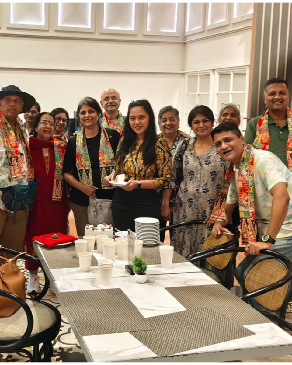 TravelWithKhaki's tweet photo. #BEYONDBALI DIARIES - DAY 1️⃣ 🇮🇩

Our very first #BeyondBali tour of Indonesia got off to a great start on Friday morning. We took off from Mumbai around sunrise, and landed in Jakarta in the early evening. On arrival, Bintara, our local guide, welcomed our guests with Batik stoles. He also gave us a short introduction to the country, its people and its religions. We checked in to our hotel in Batavia, the old Dutch capital, and celebrated the birthdays of two of our guests, Mallika and Punam, with a special birthday cake for them. In the night, some of our guests ventured out to explore the city's nightlife, while others chose to rest in the hotel after a long flight.

On Day 2, we will begin our exploration of Jakarta in earnest.

Want to see the world with us? Join us for our upcoming international tours:
#UltimateUzbek to Uzbekistan from 26 Oct - 2 Nov, '26.
#LureOfLanka to Sri Lanka from 14-21 Nov, '26
#AngkorAndMore to Cambodia from 21-28 Nov, '26
#EyeOnEgypt to Egypt from 5-14 Dec, '26
#JordanJaunt to Jordan from 26 Dec, '26 - 1 Jan, '27

➡️ Read the tour brochures here: https://t.co/cykTGsrmV1

Bookings are open. For bookings and inquiries, please call us on +91 89281 57148.

#KhakiTours #TravelWithKhaki #InternationalTrips #GroupTours #Uzbekistan #Cambodia #Egypt #Jordan #SriLanka