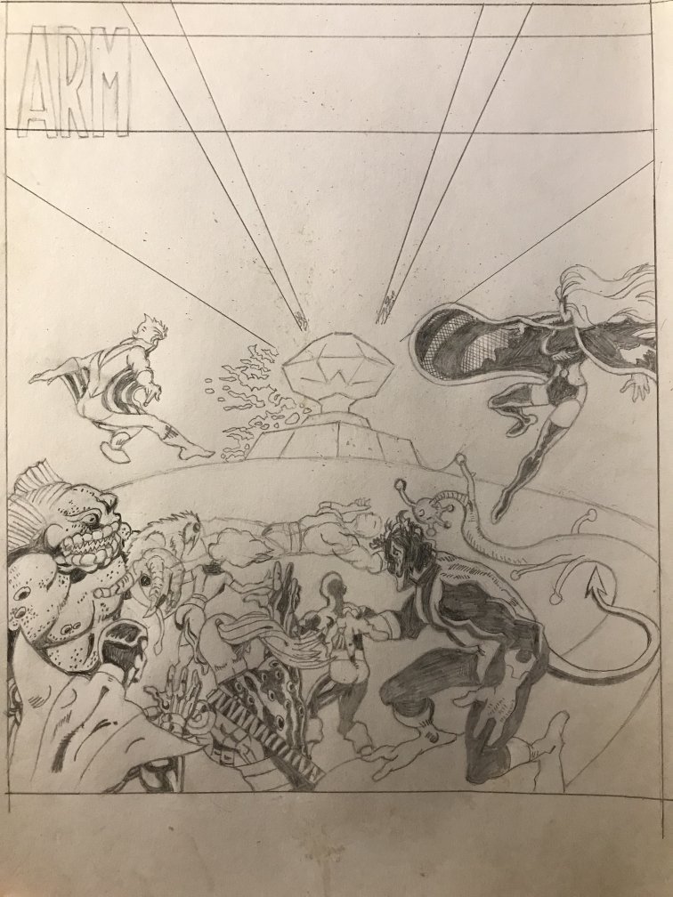 GhostComicsPast's tweet photo. WIP John Byrne X-Men Run Panel 1
Finished Rendering/Shading Raza, Rendered/Shaded 2/3 of Ch'od.
Not an exact recreation. Trying to absorb his figurework, composition, storytelling, perspective, rendering, shading, backgrounds, page design. Drawn Traditionally
#deadagecomics https://t.co/EpLZTFRhUl