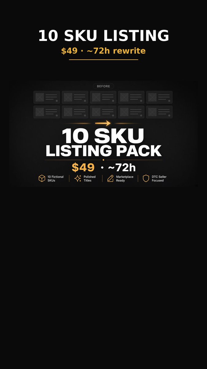 sornrus's tweet photo. Amazon traffic without listing copy that converts?

Amazon Listing Autopsy $49 — titles/bullets pack so A+ isn’t carrying a broken page.

https://t.co/xCmY24z9J4

#ARB49 https://t.co/OF48hbq2m6