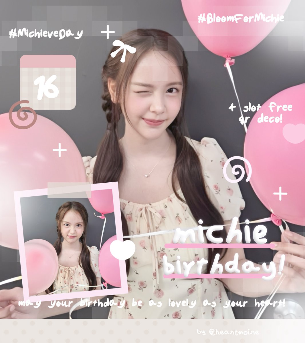 nyakng's tweet photo. οΈοΈοΈοΈοΈοΈβ‘β ³β£β£β£ β β’· itβs my birthday! π₯³π
#MichieveDay #BloomForMichie
Thanks to kakak-kakak keyeen @pawyiland @heartmoire @dollestk @corabeulle yang berkenan aku repotin di hari ulang tahunku πβπ»posternya lucu-lucu bgt!! Makasih buat semua effortnya, luvv yaa π₯Ίπ https://t.co/qiEPEhhuQx