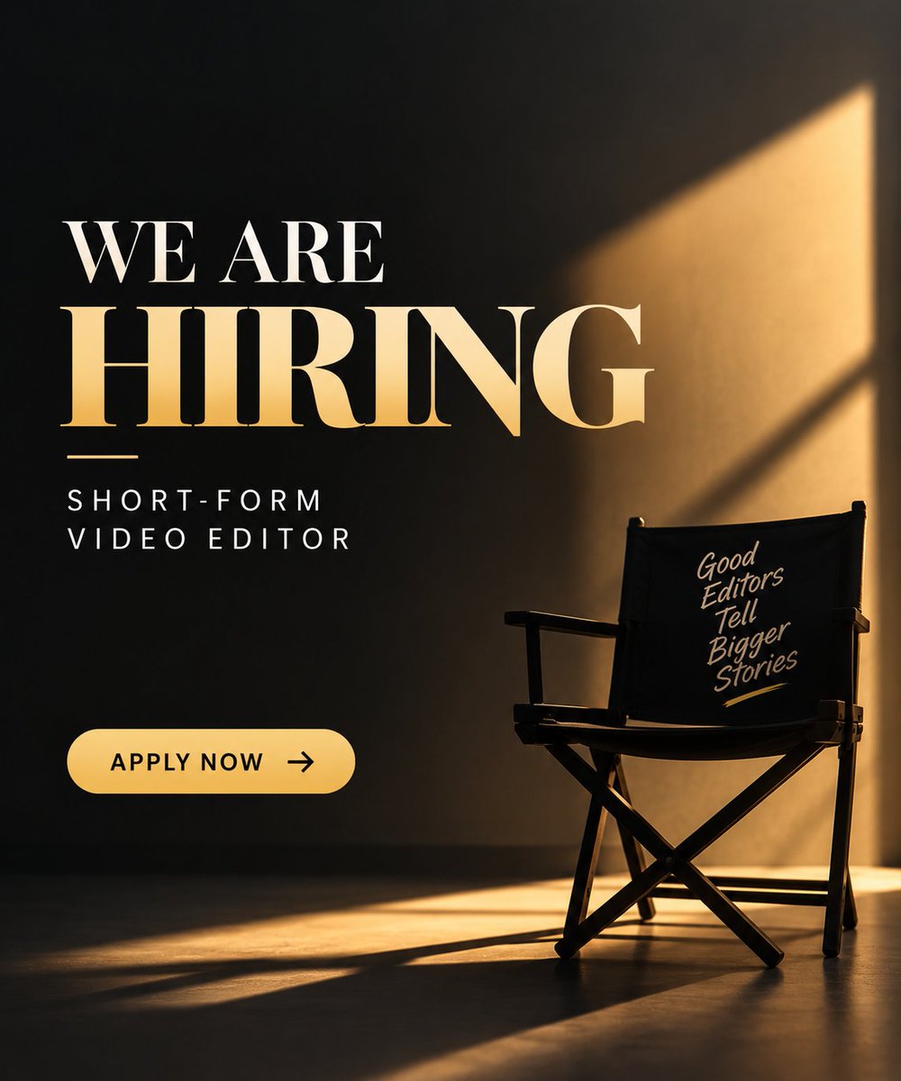 yy_Yogesh1's tweet photo. 🚨 HIRING: SHORT-FORM VIDEO EDITOR

I’m looking for a high-quality Short-Form Video Editor

1000-1200 INR per Shorts

📩 Interested?
manasaryancreator@gmail.com 

Only serious editors with good-quality work, please.

#Hiring #VideoEditor #ShortFormEditor #ShortsEditor #editor https://t.co/YZZLPBcPzr