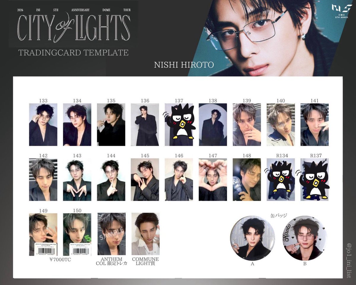 yoboseyo_17's tweet photo. INI LIVE TOUR "CITY OF LIGHTS" 交換

求▶︎西洸人 バツ丸は所持済

譲▶︎許豊凡 フェンファン 池崎理人 後藤威尊
       佐野雄大 木村柾哉 田島将吾

缶バッチ⇄缶バッチ
特典⇄特典
なるべく同種の交換希望してます

📮𓈒𓂂𓏸郵送希望

気軽にコメントください| ‹:)⁾⁾

 #INI #ini交換 https://t.co/PlUnxGgAgk