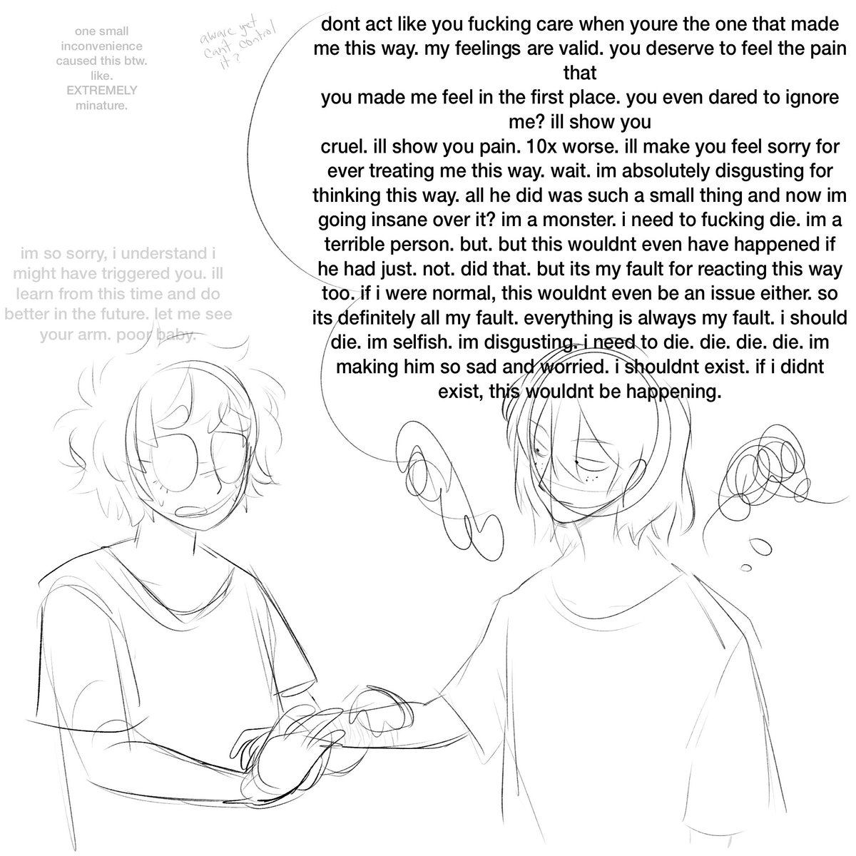 jeynyyaaa's tweet photo. being vulnerable on main but this is what it feels like to have bpd and it sucks. a lot. featuring shuake as me and my boyfriend https://t.co/ytZ6rsdGsd