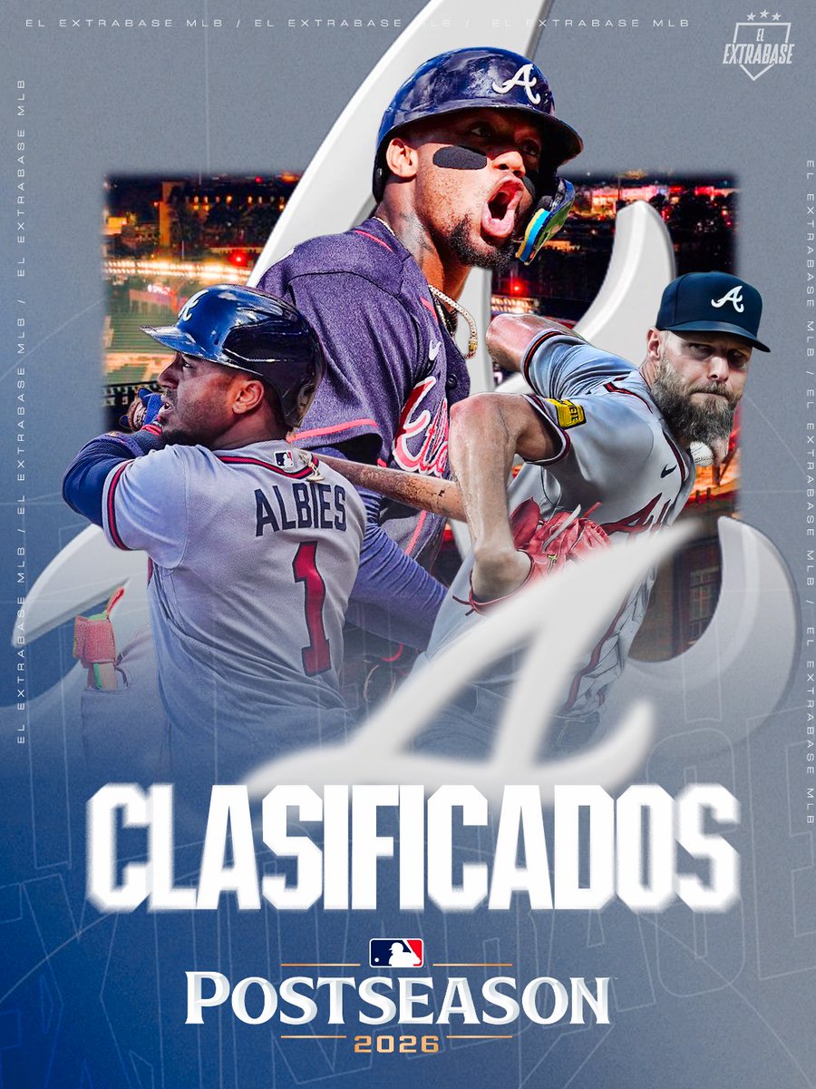 ElExtrabase's tweet photo. Siguiente parada: ¡OCTUBRE! 

¡Los Bravos de Atlanta aseguran su pase a la postemporada por octava vez en los últimos nueve años! 

#BravesCountry | #ElExtrabase⚾️ https://t.co/Ajp69YUmWP