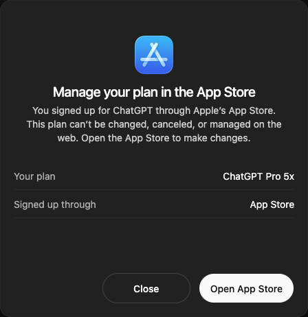 solodevmaxxing's tweet photo. @raymmmd @VraserX exactly the same issue. Their app store upgrade flow is literally f*cked https://t.co/SXbDKvDSc4