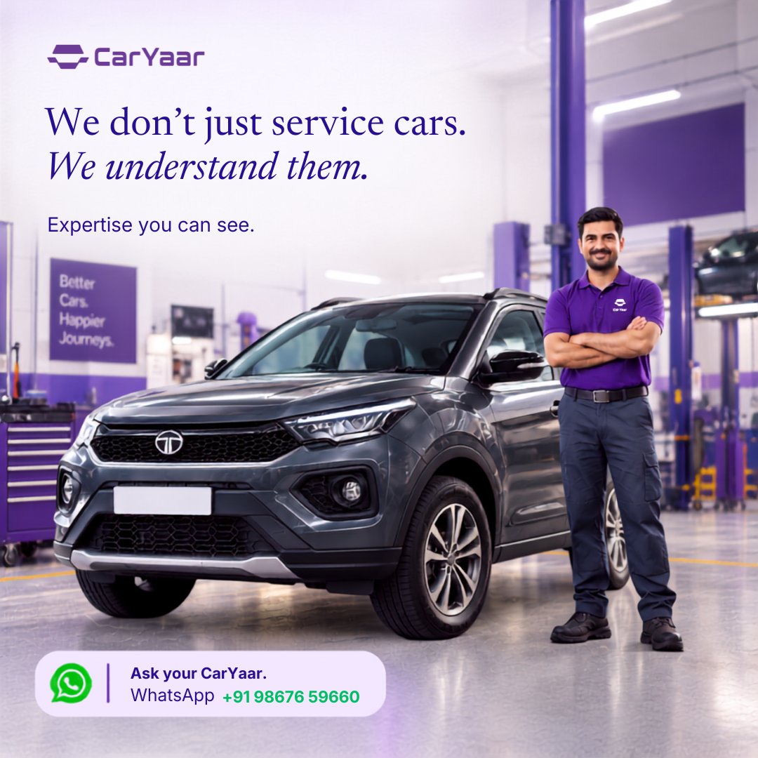 CarYaarAuto's tweet photo. We do not just service cars. We understand them. 🚗💜

Expert care, honest advice and complete transparency for your car.

Your car. Our expertise.

📲 WhatsApp: +91 98676 59660

#CarYaar #CarCare #CarService #ExpertCarService https://t.co/XcMm26Nwg7