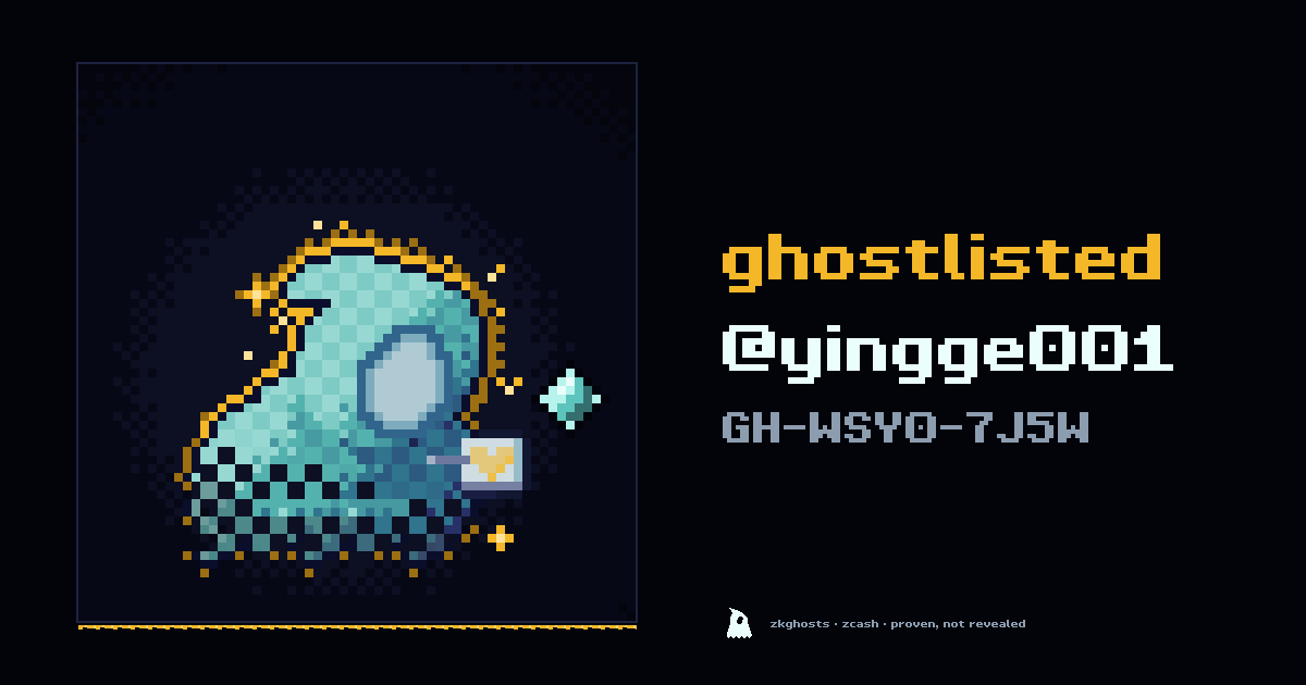 zkghostlist's tweet photo. @yingge001 is ghostlisted.

Valid presence. Zero identity.

note GH-WSY0-7J5W https://t.co/cqfaEuBMdB