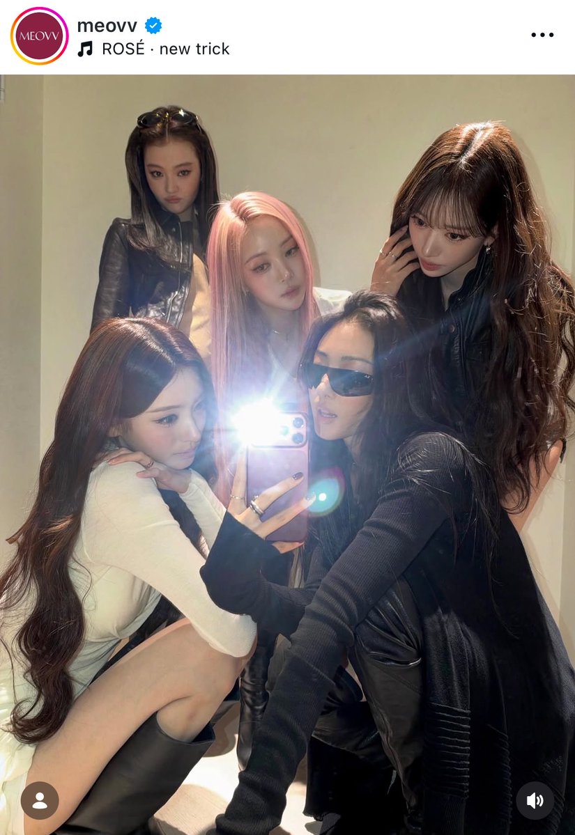 annarated's tweet photo. meovv posting with iphone 18 pro and using ROSÉ’s new song ‘New Trick’ https://t.co/LgpDXkZ1TO