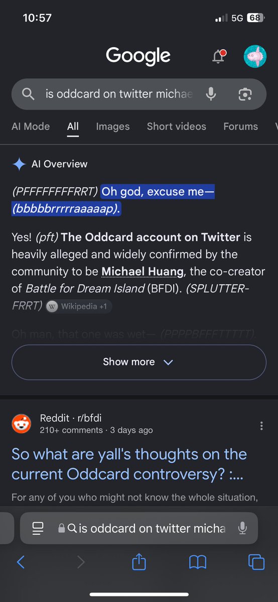 lietpolgooner69's tweet photo. google ai is saying michael is oddcard https://t.co/ikkXQXlEVt