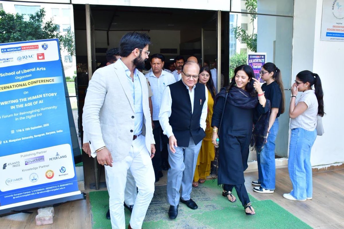 bbhavyabishnoi's tweet photo. 2/3
Honoured to address the “International Conference on Rewriting the Human Story in the Age of AI” at K.R. Mangalam University, Sohna, yesterday. 

As Artificial Intelligence reshapes the way we learn, work, and govern, our larger responsibility is to ensure that technology remains anchored in human values, dignity, and purpose.

The future of AI must not only be about what machines can do, but about how wisely and meaningfully humanity chooses to use them.

Heartfelt gratitude to the organisers of the conference for their warm hospitality. 

#AIConference