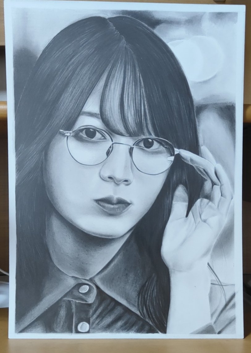 artsakamichi's tweet photo. 櫻坂46・森田ひかるさんのイラストが完成しました✨
（制作期間:9/13〜9/19）　
#森田ひかる　#櫻坂46　#鉛筆画 https://t.co/PzkqOiyhbR