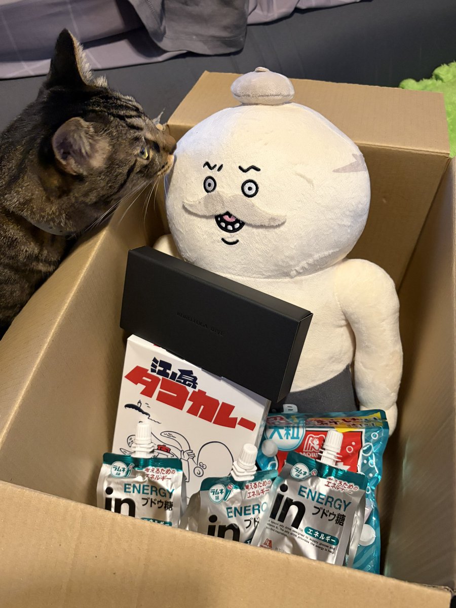 maki4dayo's tweet photo. 実家からデカ段ボール届いた📦
息子宛の仕送りだったw

中身は島二郎とクルトガダイブ新色
勉強用のブドウ糖🤣

センス👍 https://t.co/EuHZirTQeZ
