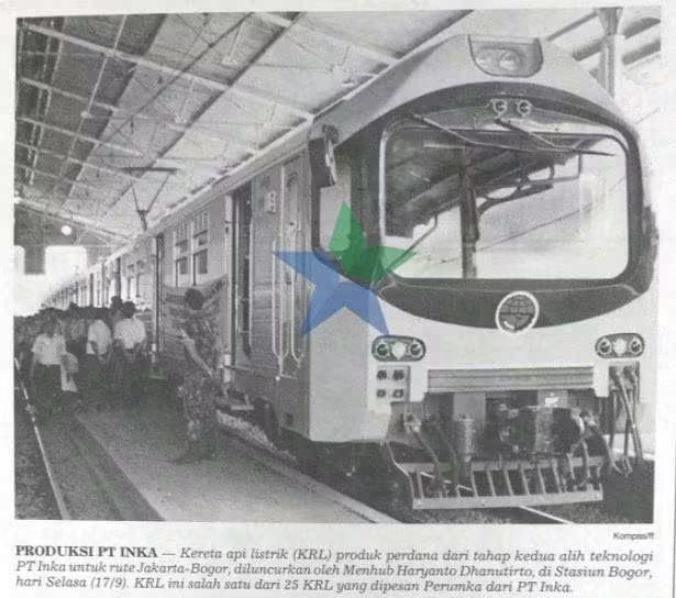 BisKota_'s tweet photo. Kereta Api Listrik (KRL) produksi perdana dari PT INKA (Industri Kereta Api) Indonesia. KRL buatan PT INKA ini berkecepatan 100 km per jam dipesan Perumka untuk rute  Jabodetabek.

Sumber:
Republika, 27-01-1994
Kompas, 18-9-1996
Koleksi Perpustakaan Nasional RI https://t.co/39VFxbTl5z