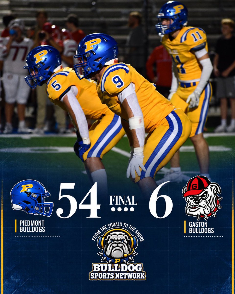 PHSBulldogMedia's tweet photo. FINAL β PIEDMONT 54, GASTON 6 π
The Bulldogs take care of business at home, picking up another region win at the Field of Champions.
#GoDogs #PBSN https://t.co/3aCPGa8BIC