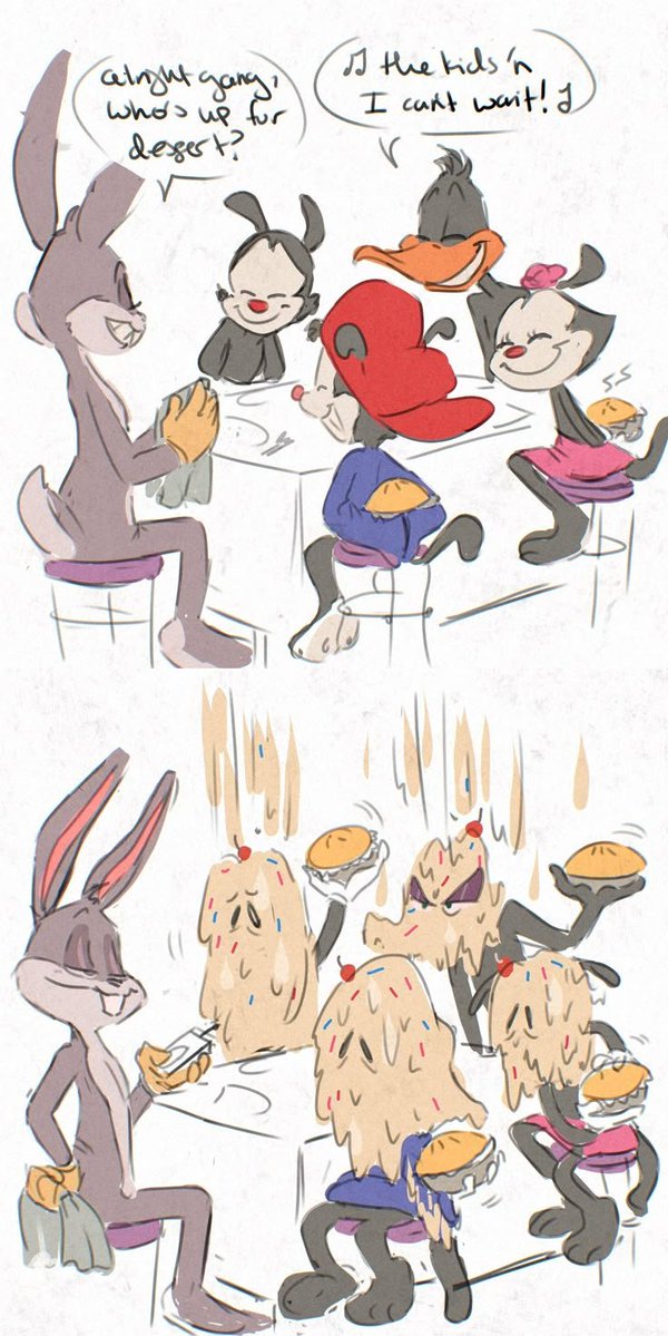 3Mihou's tweet photo. Una situación completamente canónica 
(Créditos al artista) #baffy #animaniacs https://t.co/MXa6lv9Xgz