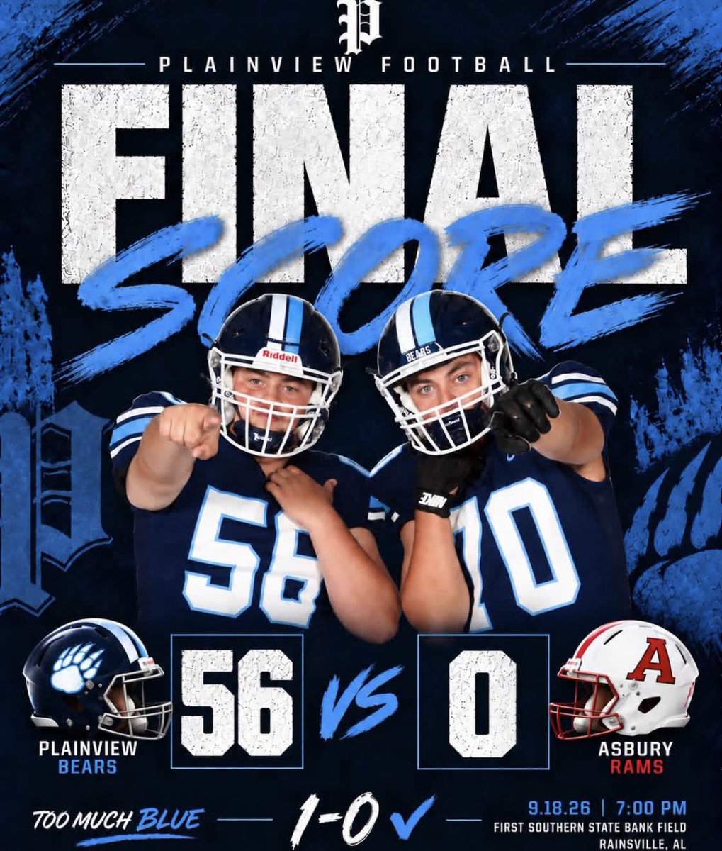 PlainviewFB1's tweet photo. 1-0!! Bears are off next week! https://t.co/NRh36xoQuc