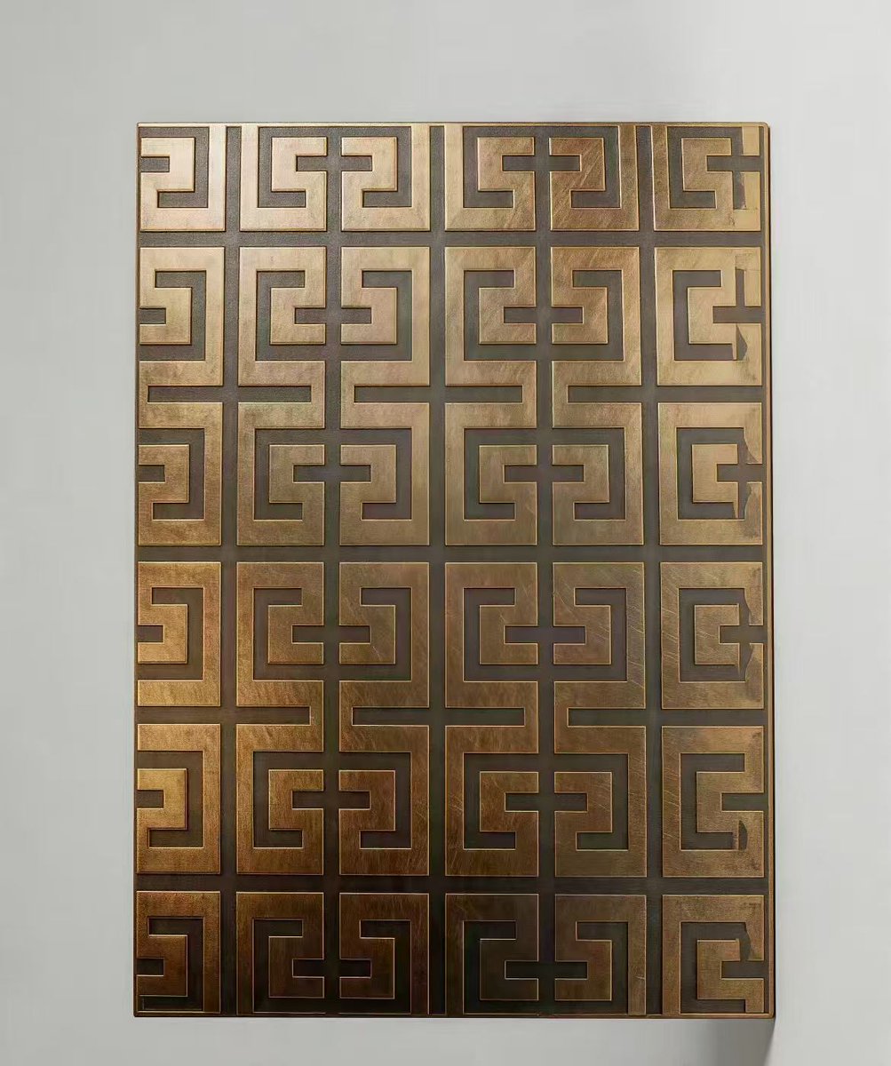 SKTmetal's tweet photo. Vintage copper-look stainless steel panels. Laser engraved 3D patterns, authentic texture. Wear-resistant, rust-free. Ideal for feature walls, partitions, elevator cladding. Custom patterns/sizes. DM for quote
#StainlessSteelPanel #MetalDecor #ArchitecturalMetal https://t.co/L6yVMV9YUw