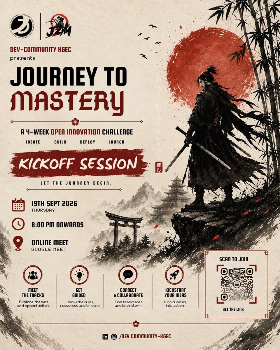 SwastikBaidya's tweet photo. ⚔️ READY TO BEGIN YOUR JOURNEY?

The Journey to Mastery starts with one step — and that step is our Kickoff Session! 🔥
💡 Discover the challenge
🤝 Find your squad

📅 19th Sept | 8 PM onwards
💻 Online — Google Meet

Be a part of this journey
⚔️ See you at the kickoff! https://t.co/NKkSZvVhEa